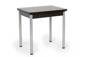 Кухонный стол Ирис поворотно-раскладной ЛДСП/Металл, Венге/Серебро
