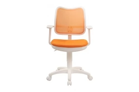 Кресло детское CH-W797 (белые колеса) Ткань/Сетка/Пластик/Металл, Оранжевый TW-96-1 (ткань)/Оранжевый (сетка)/Белый (пластик)