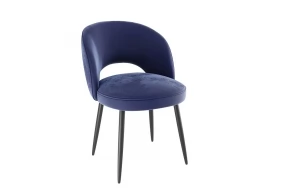 Набор стульев Моли (2 шт.) синий (велюр)/черный