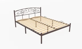 Кровать Лилия Металл, 160х200, Коричневый муар, Коричневый муар, 1630