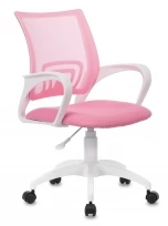 Кресло CH-W695NLT Ткань/пластик/сетка, Розовый TW-13A (ткань)/Розовый (сетка)/Белый (пластик)